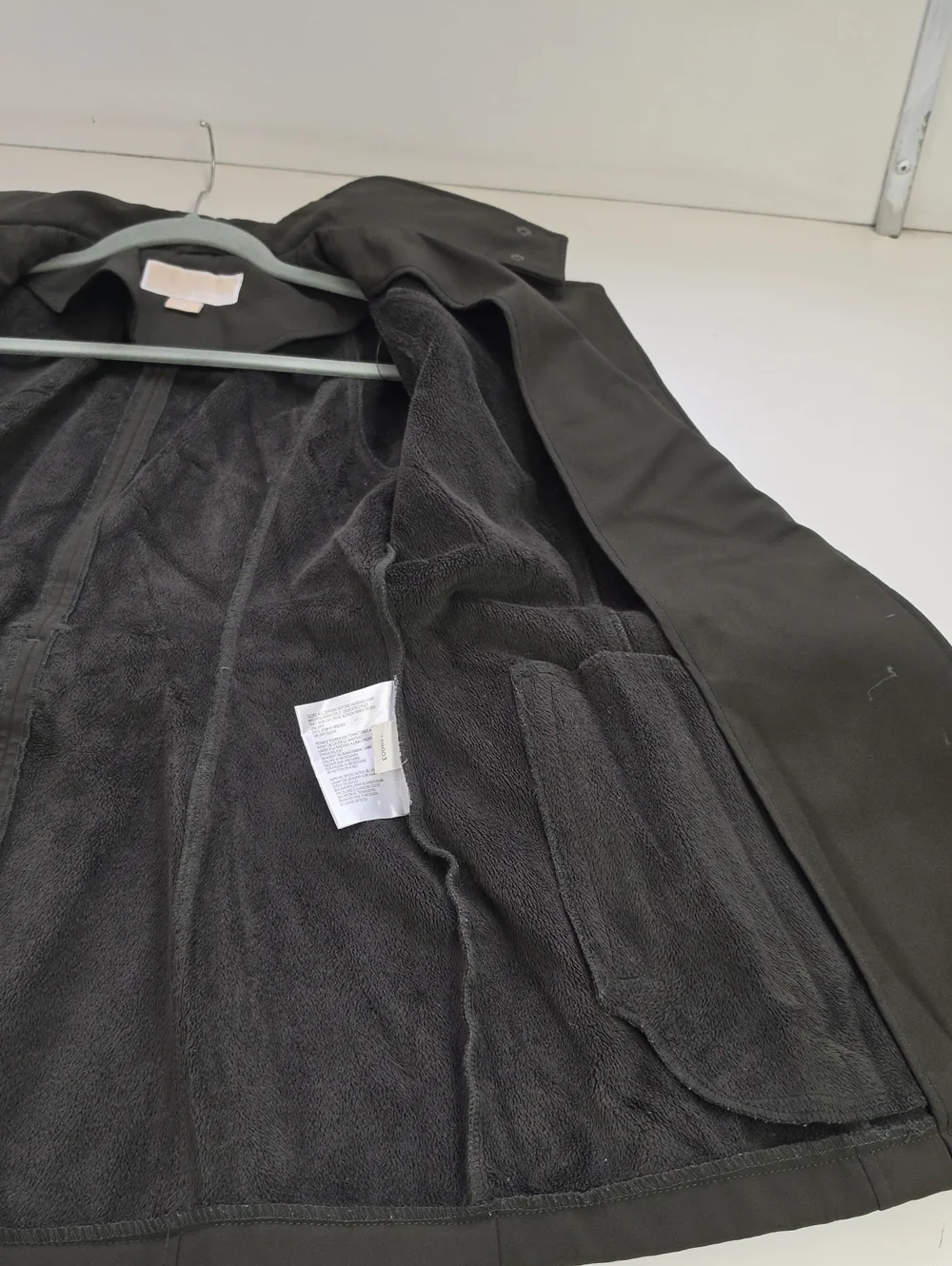 Michael Kors olive green asymmetrical military jacket